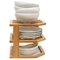 3 уровень дренажник сушки деревянная стойка для посуды для тарелки Бамбук Кухонный уголок Организатор полка